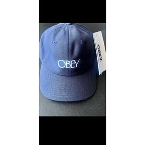 OBEY- BISHOP & PANEL STRAP-BACK BASEBALL HAT NAVY NWT